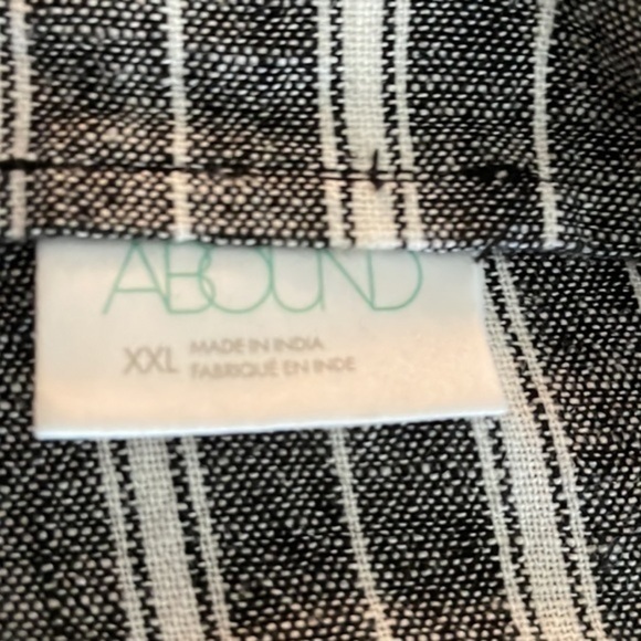 Abound women black leo white stripe Linen Button Front Camisole Tank Top Sz XXL - Picture 2 of 6